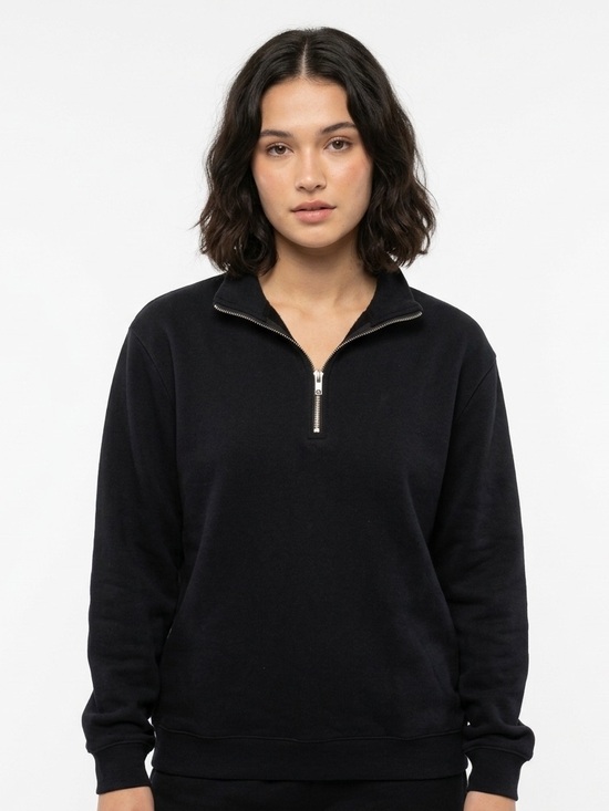 ASOS Tops - ASOS Black Quarter-Zip Sweatshirt with Silver Zip
